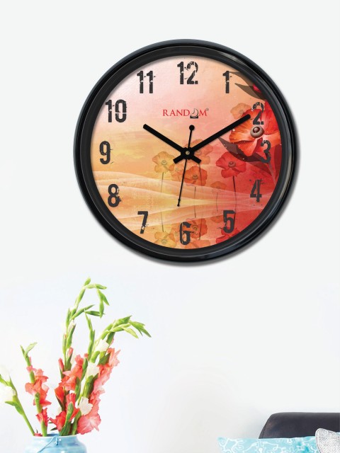 

RANDOM Red & Yellow Round Printed Analogue Wall Clock RC-6460