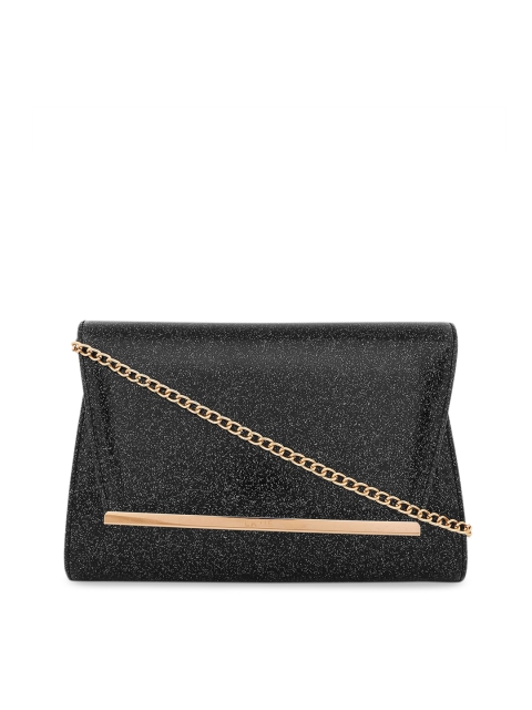 

Lavie Women Black Solid Envelope Clutch