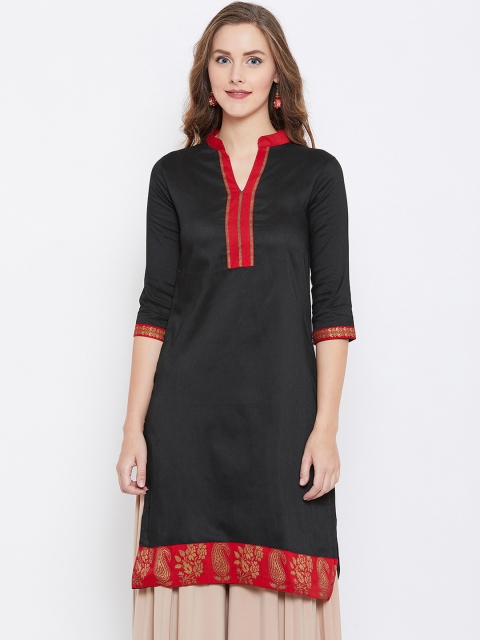 

AASK Women Black Straight Kurti