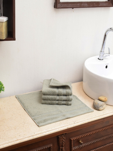 

Avira Home Set of 4 Green 600 GSM Cotton Face Towels
