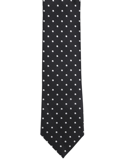 

Calvadoss Black & White Woven Design Broad Tie