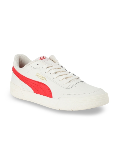 

Puma Unisex White & Red Caracal Sneakers