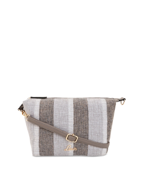 

Lavie Women Grey Striped Sling Bag