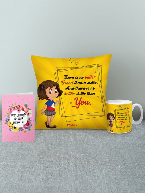 

Archies Yellow & Pink Rakhi Combo Gift Set