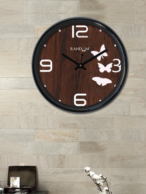 

RANDOM Coffee Brown Round Printed Analogue Wall Clock (30cm X 30cm X 2cm)