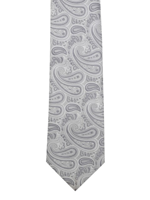 

Calvadoss White & Grey Woven Design Broad Tie