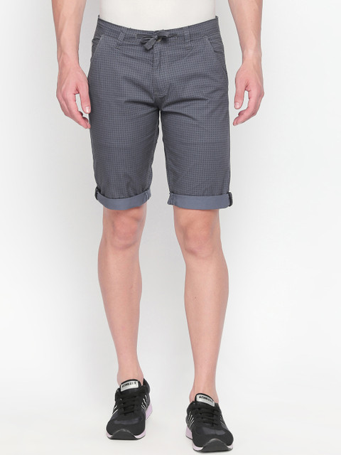 

beevee Men Grey Printed Regular Fit Regular Shorts