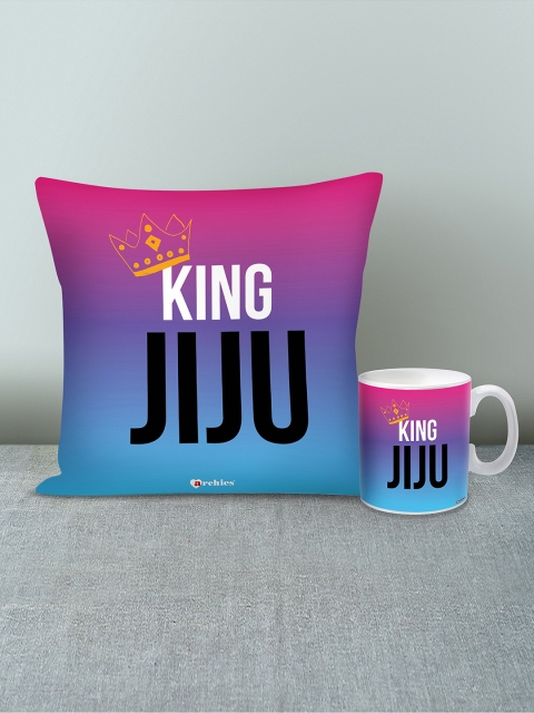 

Archies Blue & Purple Printed Cushion and Mug Rakhi Gift Set
