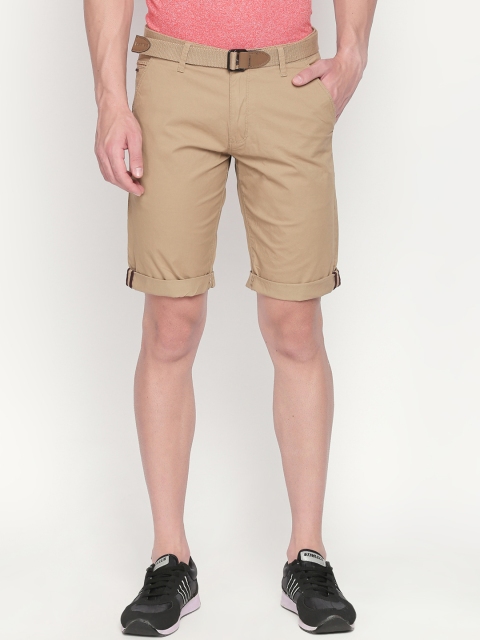 

beevee Men Khaki Solid Regular Fit Regular Shorts