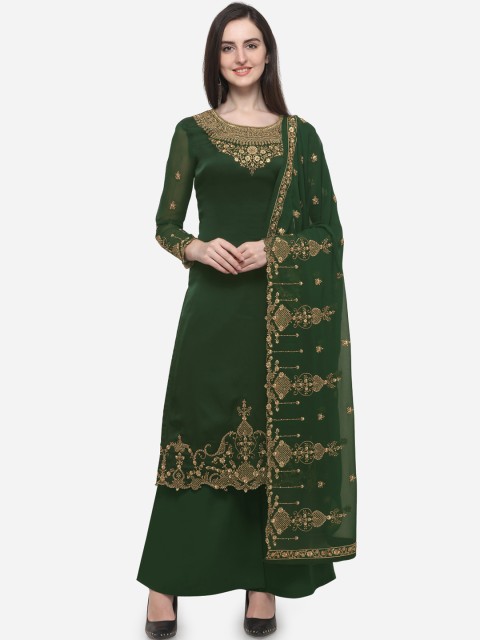 

RIYA Green Poly Georgette Semi-Stitched Dress Material