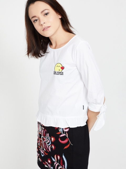 

Smiley World Women White Printed Top