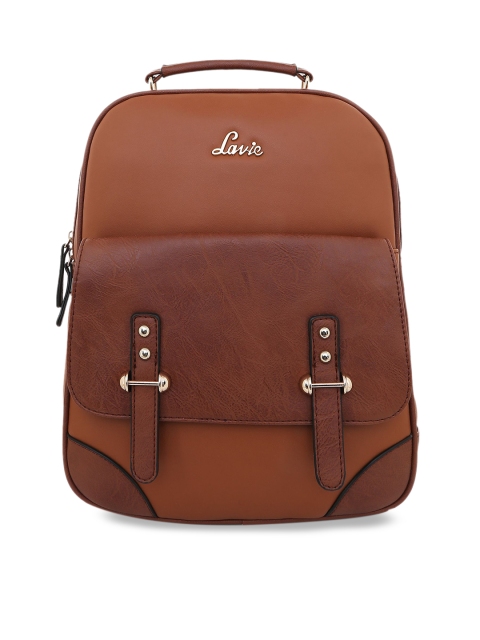 

Lavie Women Brown Colourblocked Backpack