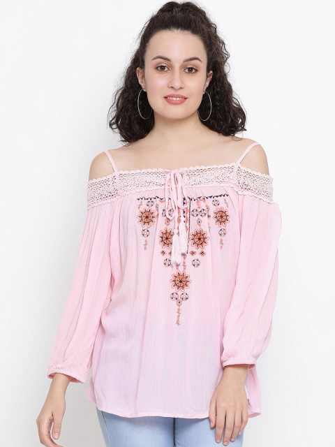 

Oxolloxo Women Pink Printed A-Line Top