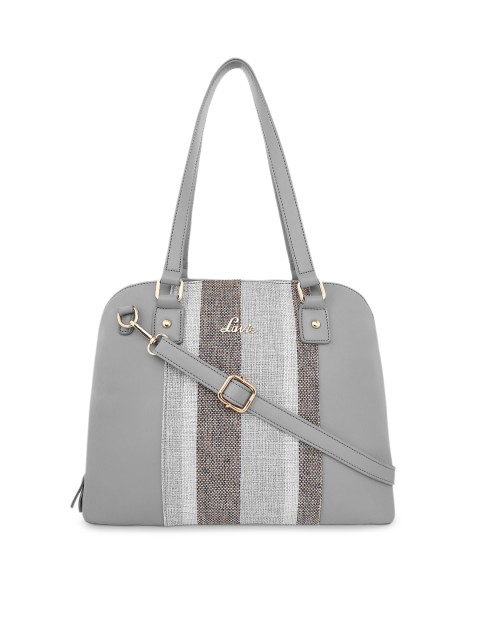 

Lavie Women Grey Striped Shoulder Bag