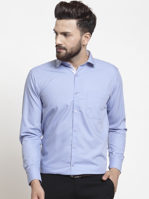 

CAMIER Men Blue Classic Regular Fit Solid Formal Shirt