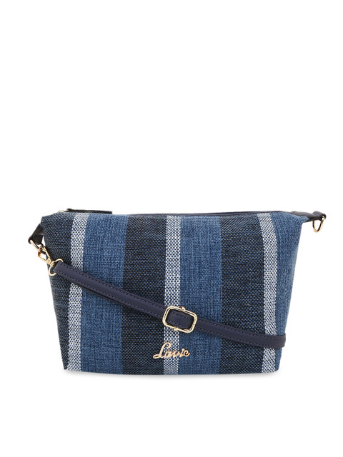 

Lavie Women Blue Striped Sling Bag