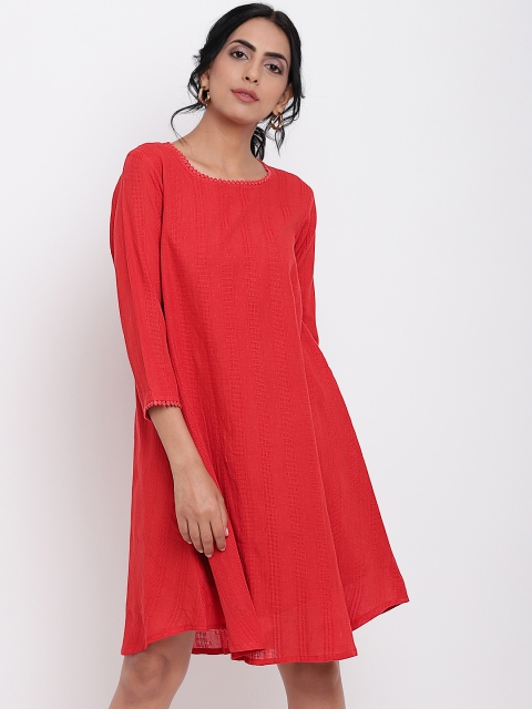 

trueBrowns Women Red A-Line Dress