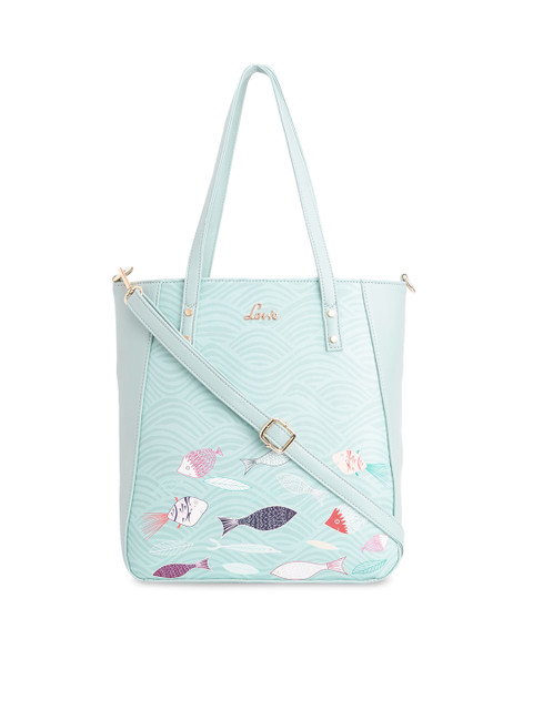 

Lavie Green Printed Tote Bag