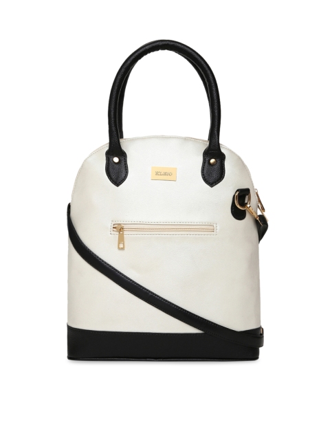 

KLEIO White Colourblocked Handheld Bag