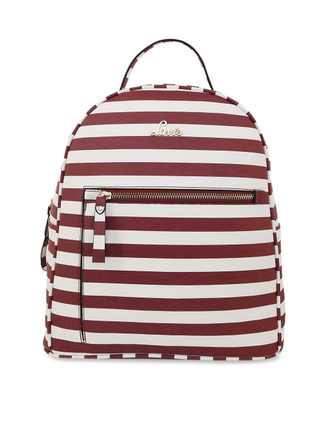 

Lavie Women Red & White Striped Backpack