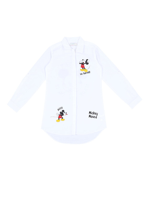 

Pantaloons Junior Girls White Printed Shirt Style Top