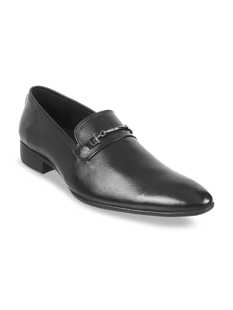 

Mochi Men Black Leather Formal Slip-Ons