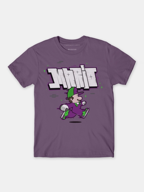 

THREADCURRY Boys Purple Mario Comic Print Tshirt