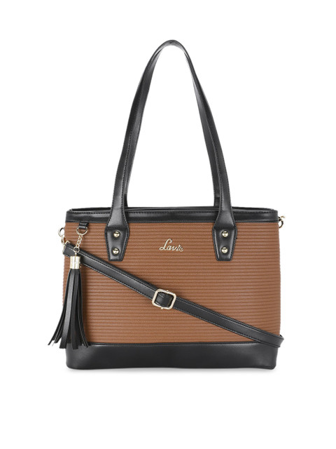

Lavie Brown & Black Colourblocked Shoulder Bag