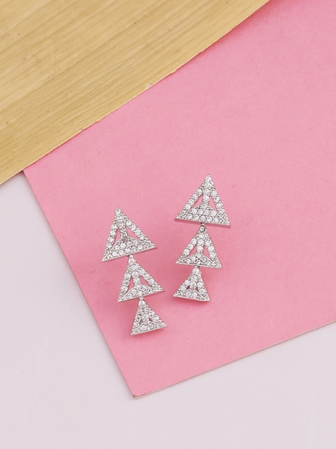 

Voylla Silver-Plated Handcrafted Triangular Studs