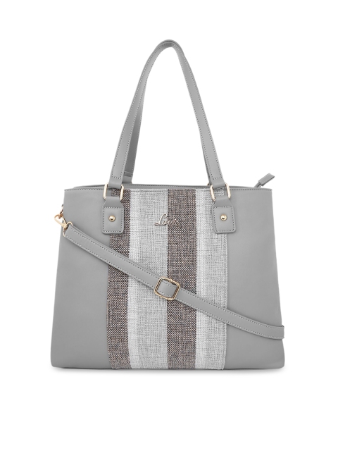 

Lavie Women Grey Striped Shoulder Bag