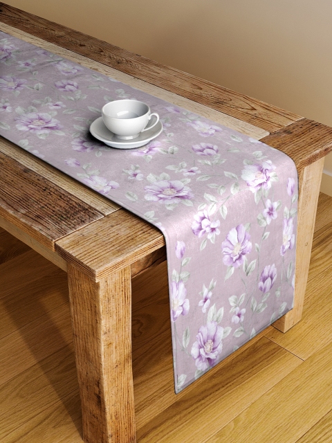 

Alina decor Grey & Purple Digitally Printed Table Runner