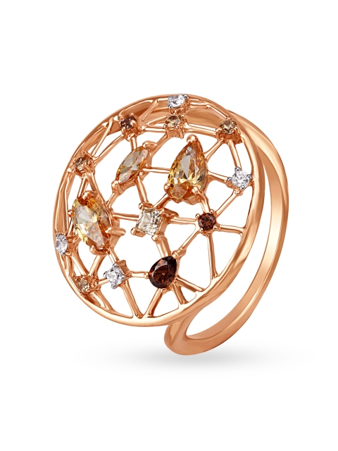 

Mia by Tanishq Women 14KT Rose Gold Cubic Zirconian Finger Ring