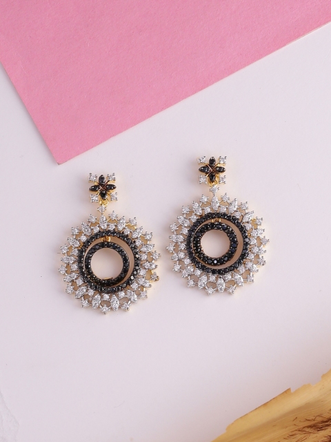 

Studio Voylla Gold-Toned Circular Drop Earrings