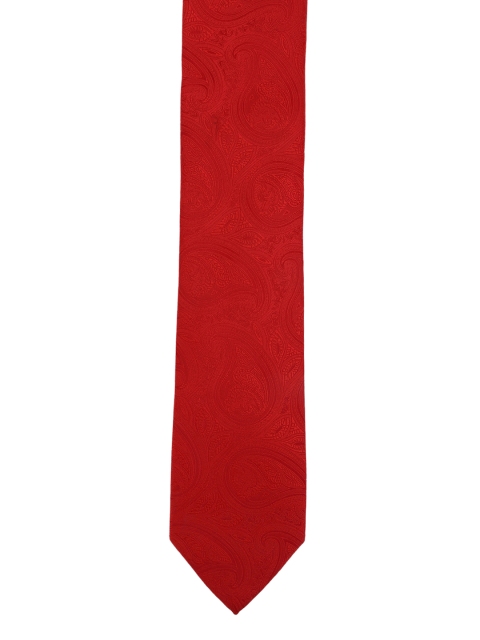 

Calvadoss Red Woven Design Broad Tie