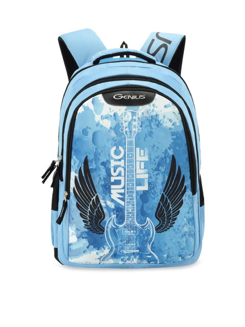 

Genius Unisex Blue Printed 19 inches Large Campus Backpack