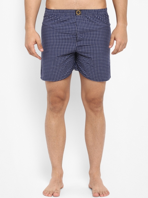 

Joven Men Navy Blue Checked Regular-Fit Boxers JB34