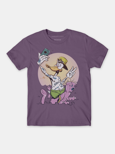 

THREADCURRY Boys Purple Comic Funny Print Tshirt