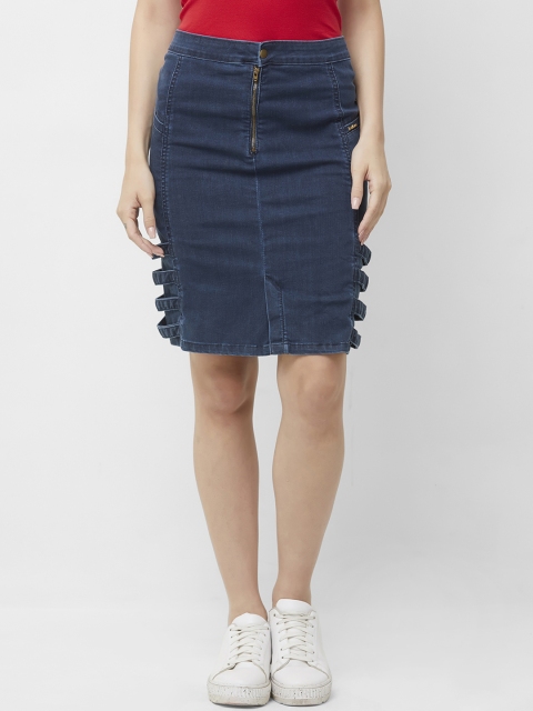 

bebe Women Blue Denim Skirt