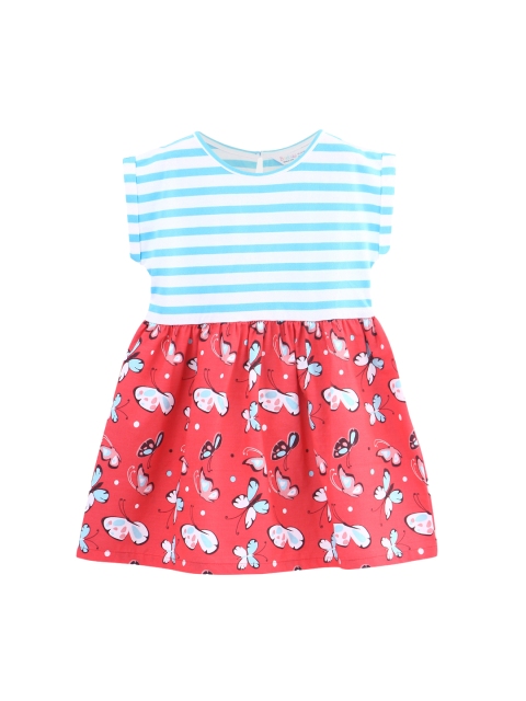 

Beebay Girls Red & Blue Striped Fit and Flare Dress