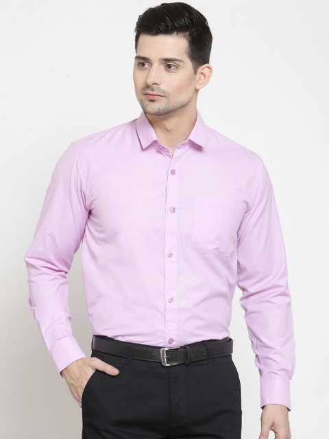 

CAMIER Men Pink Classic Regular Fit Solid Formal Shirt