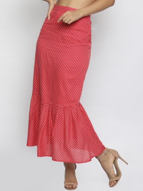 

ISU Women Red Printed Trumpet Skirt