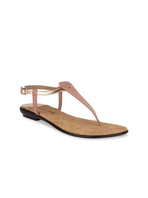 

SOLES Women Pink Solid Open Toe Flats
