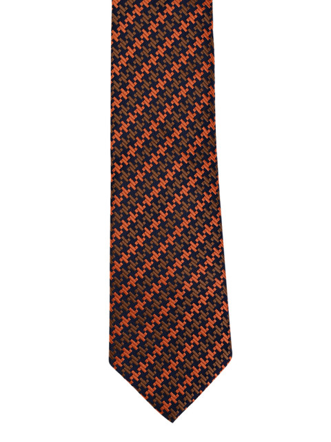 

Calvadoss Men Black & Orange Woven Design Broad Tie