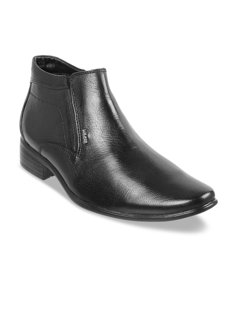 

Mochi Men Black Leather Formal Slip-Ons