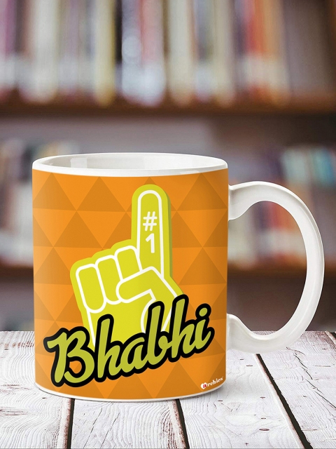 

Archies Orange & White Printed Coffee Mug
