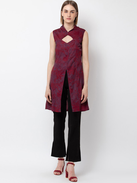 

DODO & MOA Women Red Printed A-Line Kurta