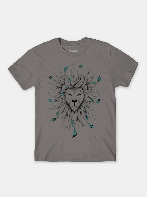

THREADCURRY Boys Grey Animal Printed Print Tshirt