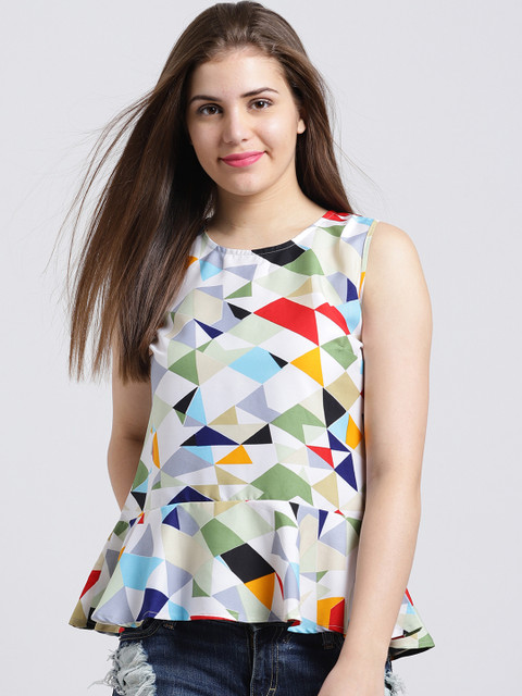 

Sibi Women Multicoloured Printed Peplum Top, Multi
