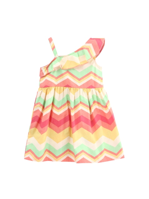 

Beebay Girls Orange Geometric Print Fit and Flare Dress