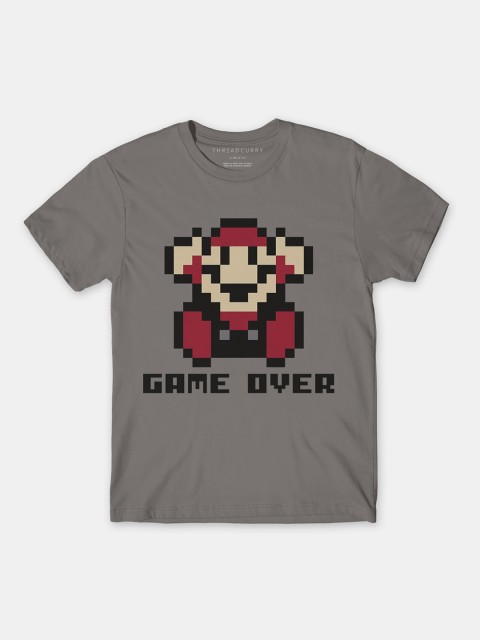 

THREADCURRY Boys Grey Mario Comic Print Tshirt